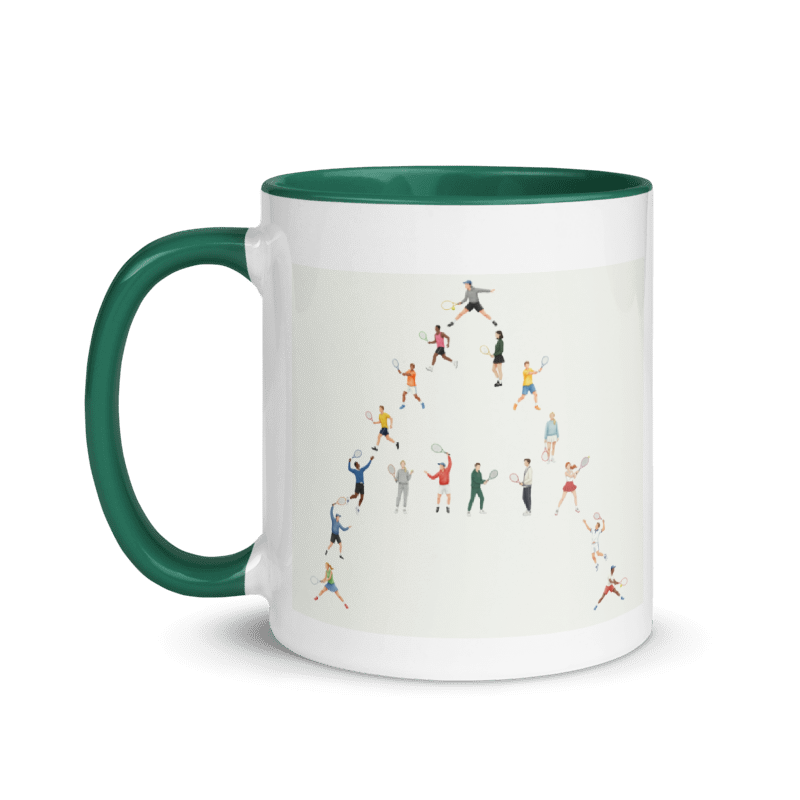 Alphabet Tennis Player Ceramic Mug "A"
