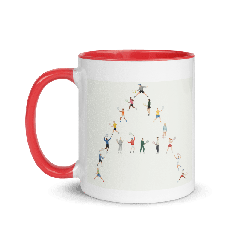 Alphabet Tennis Player Ceramic Mug "A"