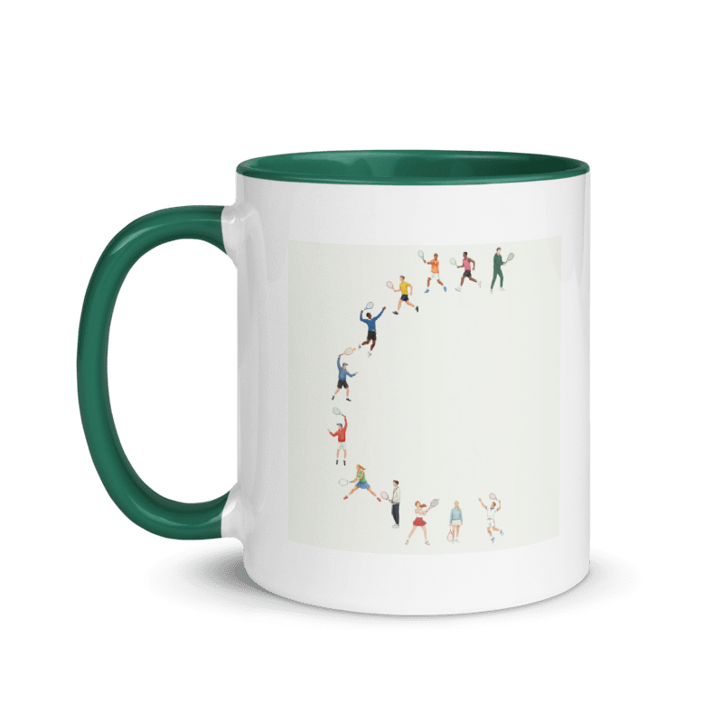 Alphabet Tennis Player Ceramic Mug "C"