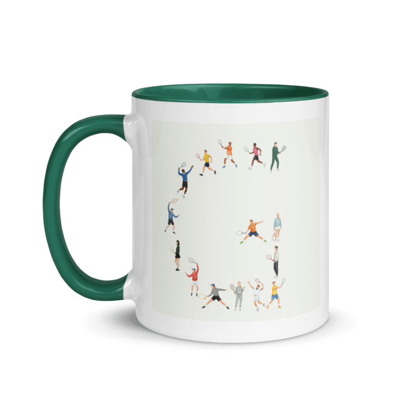 Alphabet Tennis Player Ceramic Mug "G"