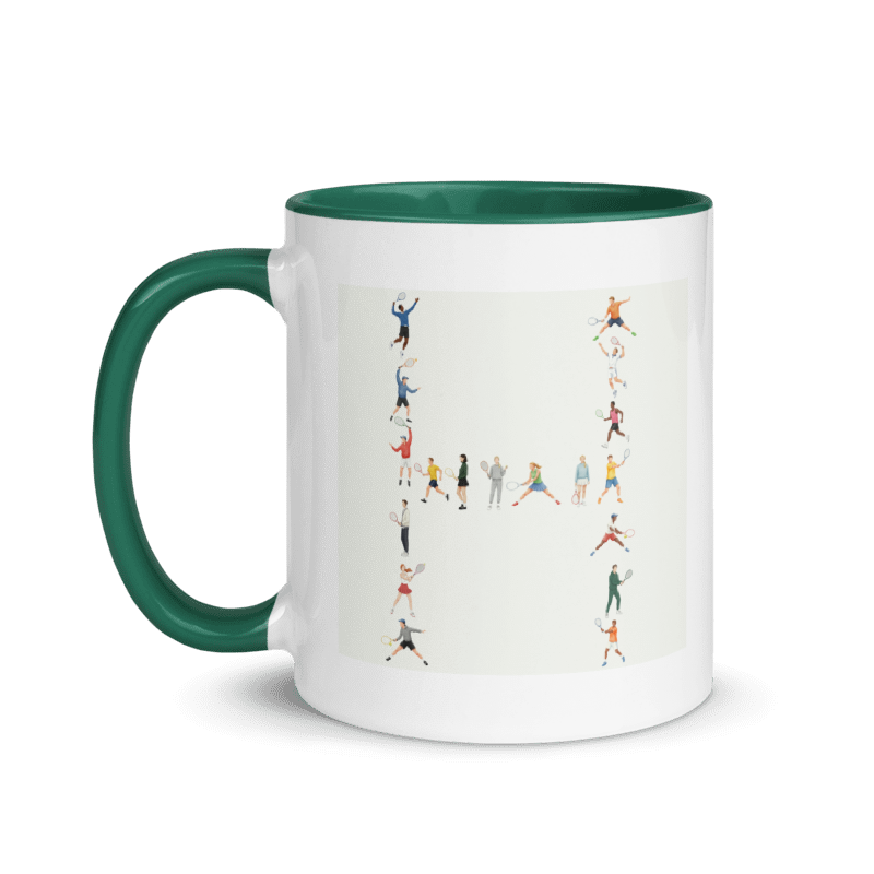 Alphabet Tennis Player Ceramic Mug "H"