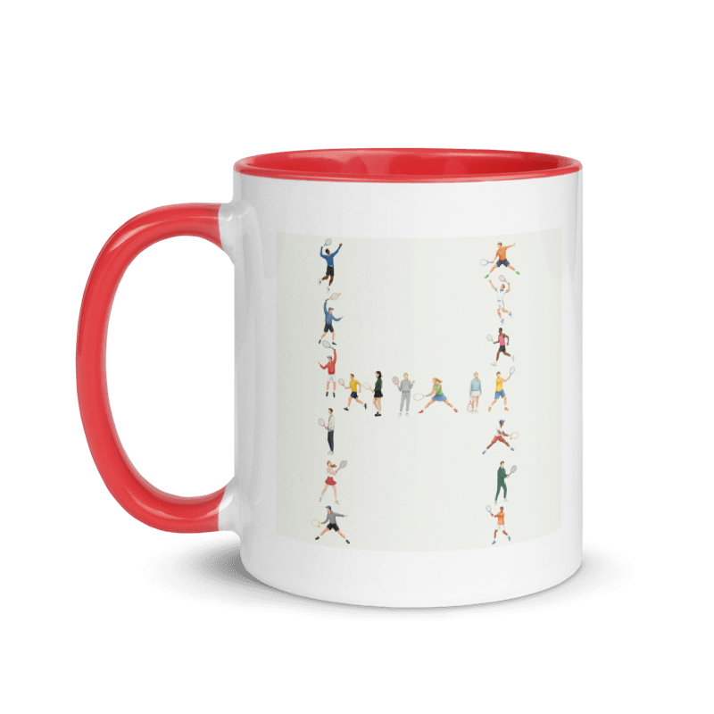 Alphabet Tennis Player Ceramic Mug "H"