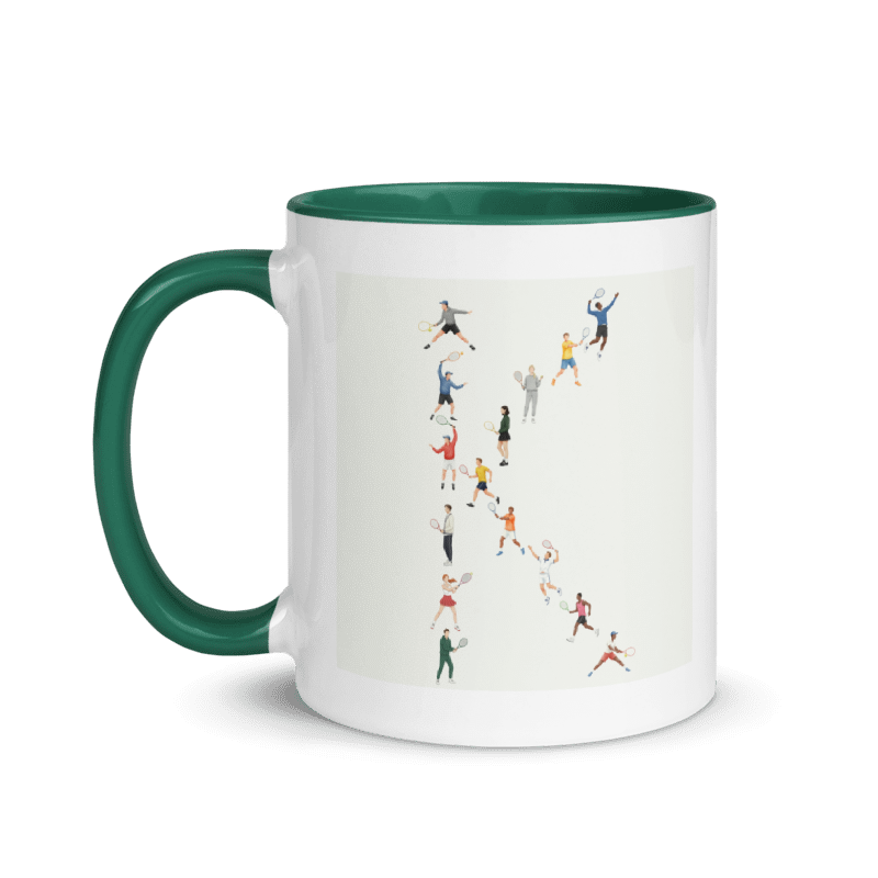 Alphabet Tennis Player Ceramic Mug "K"