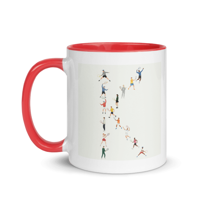 Alphabet Tennis Player Ceramic Mug "K"