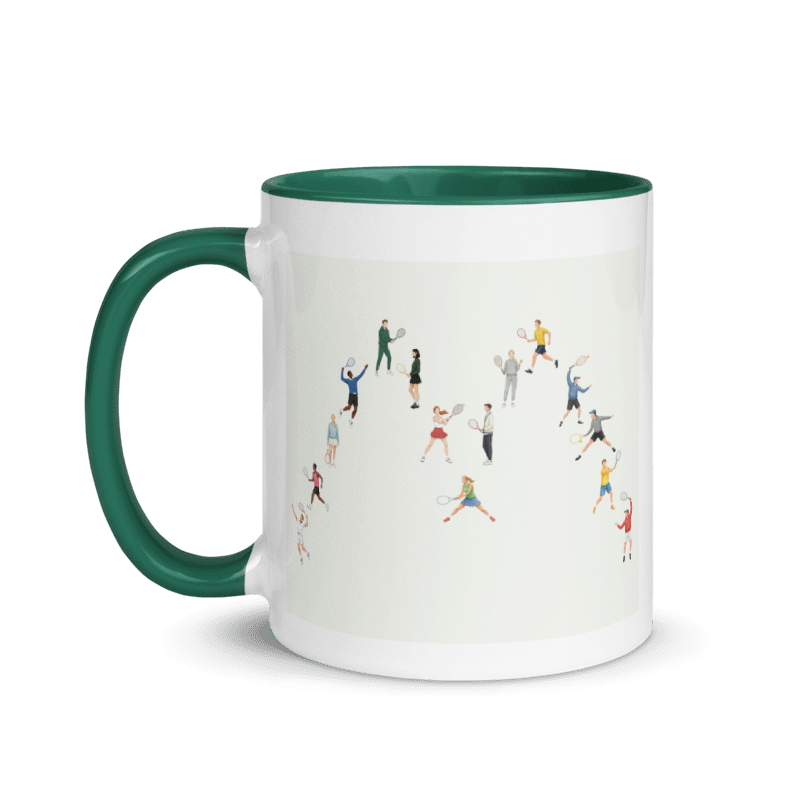 Alphabet Tennis Player Ceramic Mug "M"