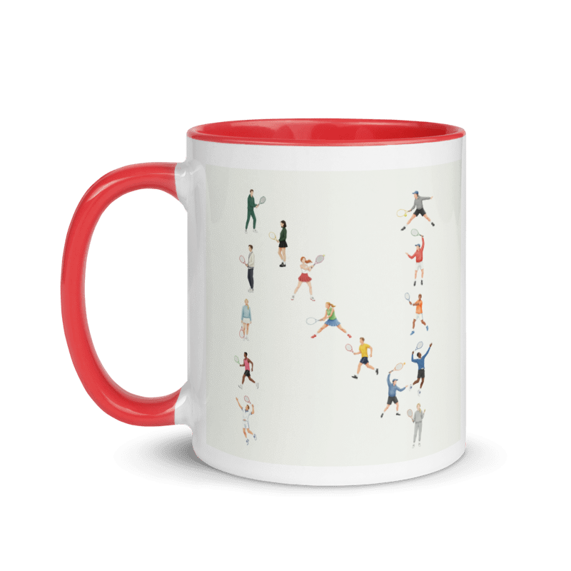 Alphabet Tennis Player Ceramic Mug "N"