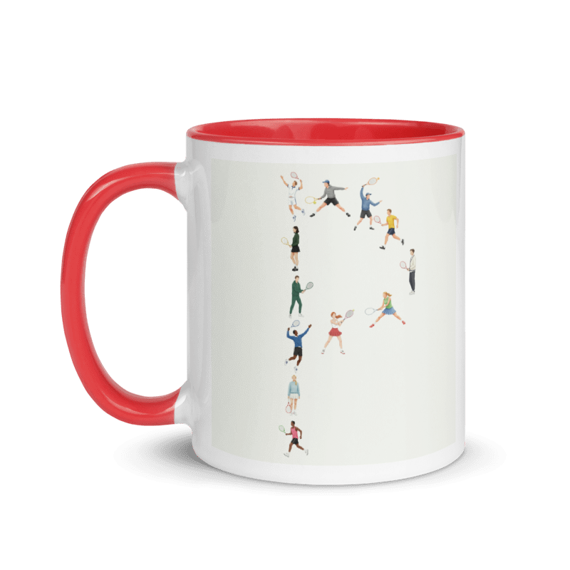 Alphabet Tennis Player Ceramic Mug "P"