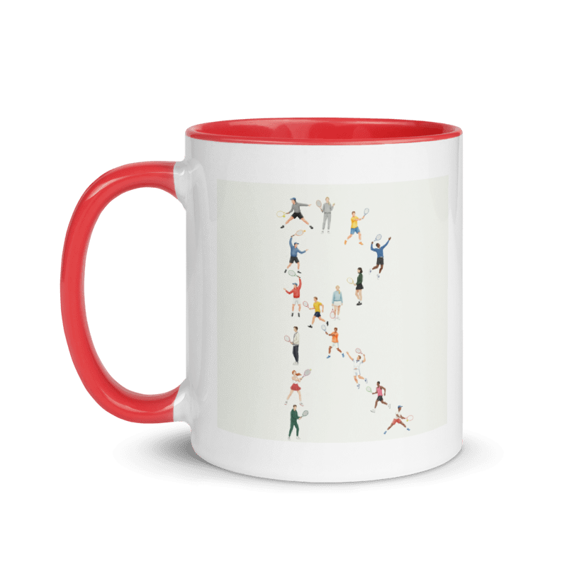 Alphabet Tennis Player Ceramic Mug "R"