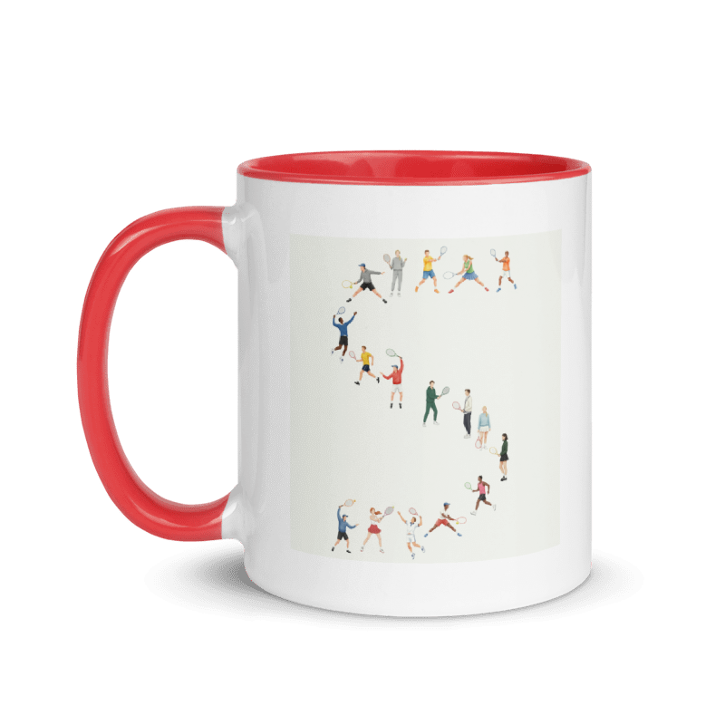 Alphabet Tennis Player Ceramic Mug "S"