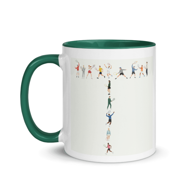 Alphabet Tennis Player Ceramic Mug "T"